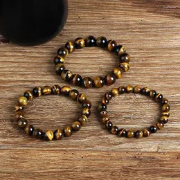 Strand Kirykle Fashion Tiger Eye Bangles Men 4-12mm Natural Energy Stone Beads Reiki Healing Bracelets For Women Jewelry Pulseras Gift