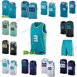 Custom 23-24 New Season Printed Basketball Jersey LaMelo Ball Gordon Hayward Brandon Miller Terry Rozier III 0 Miles Bridges Kai Jones Mark Williams Kai Jones Thor