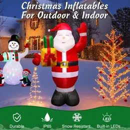 Decorações de Natal Papai Noel de Natal inflável de 1,5 m / 5 pés com luz LED ao ar livre à prova de intempéries Ornamento de Natal para jardim de quintal Decoração de Natal 231027