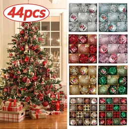 Christmas Decorations 1box Balls 2024 Tree Ornaments Ball Xmas Hanging Pendants Home Party Decor Year Gift Noel Navidad 231027