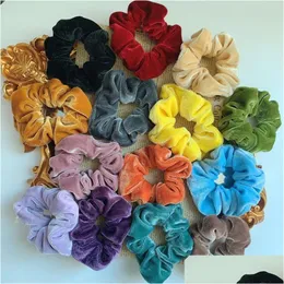 Hårtillbehör Girls Veet Scrunchies Headwear Elastic Rubber Hairband Women Hairs Rope Holder 20st Drop Delivery Products DHO6Z