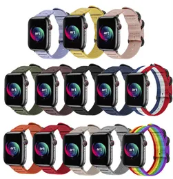 Nylon Canvas Braid Watchband for Apple Watch 9 8 7 SE 6 5 4 3 2 1 Band Sport Strap44mm 42mm 49mm 45mm 44mm 42mm 41mm 41mm 40mm 38mm Strap لـ iWatch Ultra2