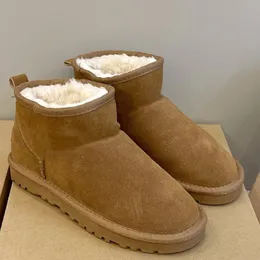 Tasman chinelos de pele de carneiro botas de neve de inverno botas de grife Australie Ug Mini marrom preto cinza sapatos para mulheres inverno tornozelo botas de neve de pele de carneiro