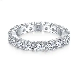 2023 Модное ювелирное кольцо с моссанитом, стерлинговое серебро 925 пробы, 3,5 мм, d Vvs, муассанит, теннис