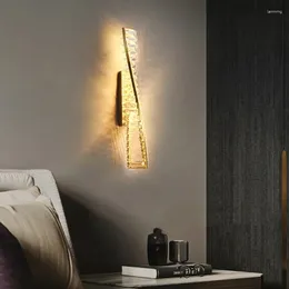 Lampada da parete di lusso in oro LED cristallo per camera da letto comodino soggiorno illuminazione interna sfondo corridoio corridoio scala decorativa