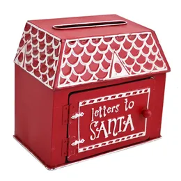 クリスマスの装飾年のクリスマスボックスメタルオーナメントメールボックスレターサンタクロースキッズメリークリスマスホームデコレーション231027
