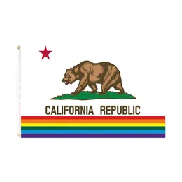Banner Flags California Rainbow Flag Gurur LGBT Doğrudan Fabrika 90x150 Kapalı Açık Dökme Dekorasyon Damlası Dağıtım Ev Bahçesi DHZ7L