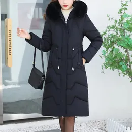 Women's Down Parkas Winter Coat Women Fur Collar Hooded Warm Thicken Cottonpadded Long Outerwear Jacket Parka Large Plus Size Thick 231027