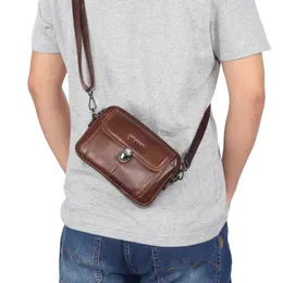 Sacos de cintura casual moda couro genuíno homens cinto telefone masculino mini ombro mensageiro saco crossbody bolsa de dinheiro 231027