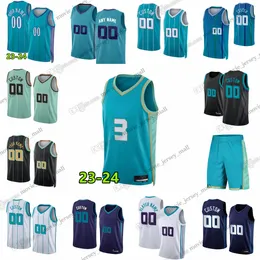 Custom 2023-24 LaMelo Ball New Basketball Jerseys Gordon Hayward Brandon Miller Nick Smith Jr Frank Ntilikina Thor Bryce McGowens Amari Bailey Leaky Black Maledon