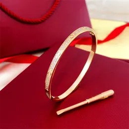 fashion designer bracelet women love bangle full diamond jewelry woman and men 18K rise gold siver plated screwdriver cuff bracelets girls gift daily party gift