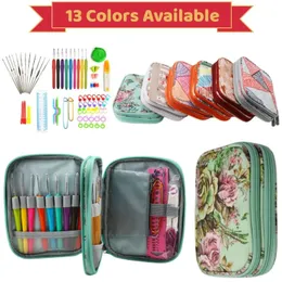 صالون الشعر Crochet Hook Case Organizer with Zipper Hair Scissors Bags Tote Lyarn For Knitting Accessories Craft Supplies 231027