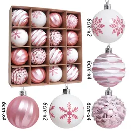 Andra evenemangsfest levererar 16st 6 cm färgglada julbollar ornament julgran party hängdekoration julsfärer år gåva 231027