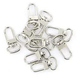 50 PCS عالي الجودة دوارة Carabiner خطاف الفضة سلاسل مفتاح الألوان Sleutelhanger الحلقة 18 مم × 33 مم 309R