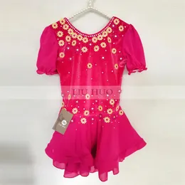 Abbigliamento da palco LIUHUO Pattinaggio di figura sul ghiaccio Vestito da donna Ragazza adulta Personalizza Costume Performance Concorso Danza Adolescenti Fiori rossi Body per bambini