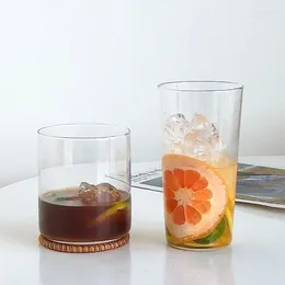 Vingglasögon transparent juice kopp glas koppar tunn rak flaska cocktail dricker höjd förlängd dricksvatten colin