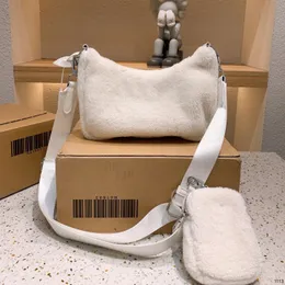 10a designer 3st pälsa crossbody axelväskor handväska kvinnor spegel kvalitet koppling plånbok kvinna flickor vinter mode varma fluffiga handväskor purses plånböcker dhgate väska