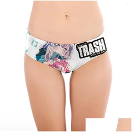 Calcinha das mulheres calcinha das mulheres dos desenhos animados japoneses impressão 3d feminino estudante confortável briefs senhoras entrega gota vestuário roupa interior w otxf8