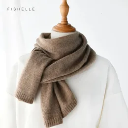 Шарфы Camel, роскошные кашемировые шарфы для женщин и мужчин, зимний вязаный шарф для взрослых, теплые длинные шерстяные женские шарфы, однотонные 231027