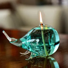 キャンドルホルダークジラの形状透明ガラスキャンドルスティックオイルランプキャンドルライトディナーホームパーティーバーのクリスマス装飾