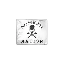 Bannerflaggor 3x5 ft White No Shoes Nation Flag 3x5ft Printing Polyester Club Team Sport inomhus med 2 mässing GROMMETS4263873 Drop Deli OTUXF
