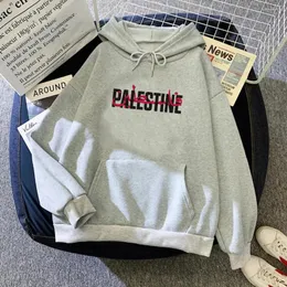 Kadın Hoodies Filistin Bayrağı Kadınlar 90'lar Anime Ter Y2K Estetik Sweatshirts Kadın Vintage Sweater