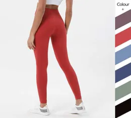 Solid Color Yoga Outfits Pants High midje Stylist Leggings Gymkläder Kvinnor Pantträning Lagging Lady Elastic Dancing Bodysuit T5270268