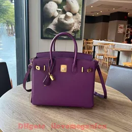 Designer tote bags Luxury fashion Shoulder bags Sea anemone purple litchi bag leather handbag large capacity top layer cowhide commuter womens bag single shoulder m