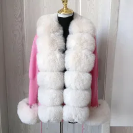 Kvinnors päls faux cardigan äkta kappa naturliga stickade tröjor s racoon vest kvinnor 211124 droppleverans kläder kvinnor kläder yttre dhnxo