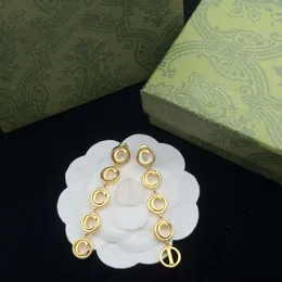 2023 New designer earrings, 18k gold copper classic Alphabet round hoop long tassel fashion women's earrings, personality Dangle & Chandelier, gifts, wholesale