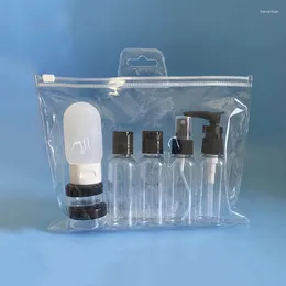 Garrafas de armazenamento 1 conjunto 50/80ml garrafa de viagem recarregável dispensador vazio plástico engarrafamento cosméticos cuidados com a pele embalagem portátil higiene pessoal