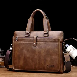 Laptop Bags Luxury Business Men's Briefcase Vintage Leather Handbag Large Capacity Male Shoulder Crossboby Bag Office 231027