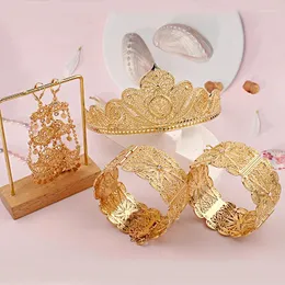 Grampos de cabelo luxo médio oriente jóias nupciais banhado a ouro mulheres muçulmanas tiaras e coroas étnicas acessórios de noiva