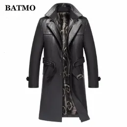 Uomo in pelle finta Batmo arrivo autunno inverno vero trench addensato giacca da uomo Cappotto lungo plussize S5XL 231027