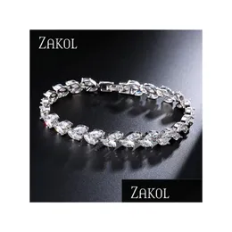 Marquise Cut Zirkonia Armbänder für Frauen Mode Splitter Farbe Cz Blatt Braut Hochzeit Party Schmuck Drop Lieferung Dhgarden Otnzr