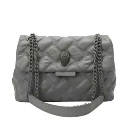 2024 Kurt Geiger für Damen mit Adlerkopf-Design, Diamantgitter-Kettentaschen, ausländischer Stil, Flip-Top, One-Shoulder-Crossbody, europäische Sommermode, Freizeitmode