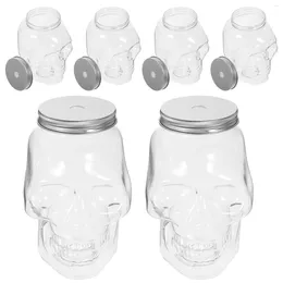 Vasen 6 Stück Halloween Plastikwasserflaschen Klare Milch Kleiner Saft Trinken Aluminium Multifunktion