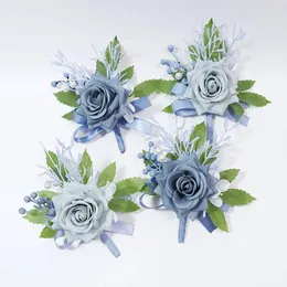 Kwiaty dekoracyjne 5pcs/set nadgarstek Flower Wedding Supplies Floral Simulation Busines