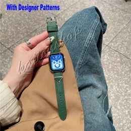 Mode Top Designer WatchBands Straps For Apple Watch Band 49mm 41mm 42mm 44mm 45mm 40mm Triangular Namnplatta Band för IWATCH 8 7 6 5 4 Band Pu Leather Straps Armband