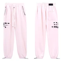 Pudra Sweatpants Mens Joggers Pants Tasarımcı Swearyants Pubsel İşlemeli Mektup Yıkanmış Vintage Rasus Pantolon