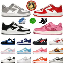 Lusso SK8 STA Scarpe basse firmate Bapestaly Scarpe da ginnastica in pelle verniciata Pastello Outdoor Bianco Nero Rosa Vernice Bapely Uomo Donna Sneakers Sport ABC Camo JJJJound Jogging