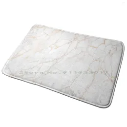 Carpets White Faux Marble With Gold Glitter Veins Entrance Door Mat Bath Rug Stylish Ombre Girly Marbled Nature Texture Geode
