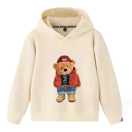 Felpe con cappuccio orso cartone animato per bambini primavera autunno maglioni di cotone per bambini felpe casual per ragazzi