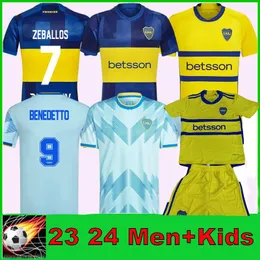 23 24 Boca Juniors Fußballtrikots CAVANI 2023 2024 MARADONA BENEDETTO MARCOS ROJO CARLITOS DE ROSSI TEVEZ SALVIO Herren Heim Auswärts 3. Fußballtrikot Kinderset Uniformen