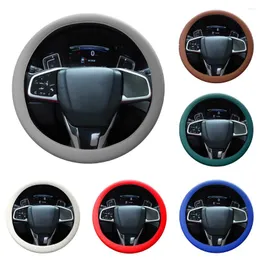 Steering Wheel Covers Auto Parts Cover Silicone Universal 33cm-42cm Eco-friendly Flexible Imitation Leather Lychee Grain