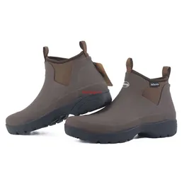 Дождевые сапоги. Высококачественные прочные мужские короткие морозостойкие дождевые туфли. Осенняя и зимняя водная обувь. Водонепроницаемая и морозостойкая резиновая обувь. Теплая теплая обувь для рыбалки на открытом воздухе.