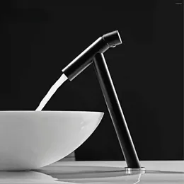 Rubinetti per lavandino del bagno Rubinetto di design in ottone Nero Personalità semplice Creativa El Tutto in rame e bacino freddo