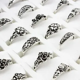 Pierścienie klastra 20 sztuk pierścień retro hurtowy styl mieszanki antyczne srebrne oświadczenie Mały vintage urok dla kobiet i mężczyzn