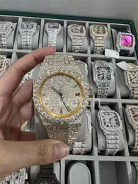 Luxo moissanite diamante relógio gelado relógio masculino designer para relógios masculinos de alta qualidade montre movimento automático relógios orologio. Montre de luxo l44