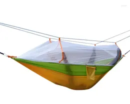 キャンプ家具蚊のネットキャンプ付きダブルハンモックサバイバルパラシュート布ポータブル260 140 cm